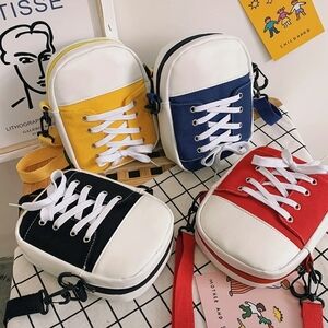 Colorful Sneaker-Inspired Crossbody Bag Zippers Are White